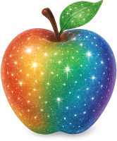 Rainbowsparklingapple emote for Discord