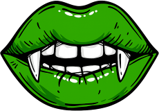 Greenvampirelips emote for Discord