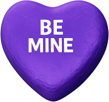 Purplebeminecandyheart emote for Discord