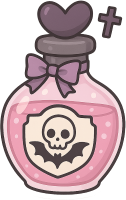 Pinkgothpotionbottle emote for Discord