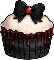 Gothicbowcupcake emote for Discord