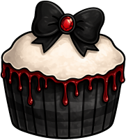 Gothicbowcupcake emote for Discord