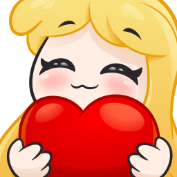 BlondeGirlHeart emote for Discord