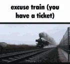 excusetraintrain emote for Discord