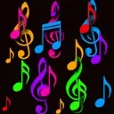 FallingNotes1 animated emote for Discord, Twitch and Slack