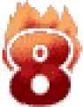 Fiery8 animated emote for Discord, Twitch and Slack