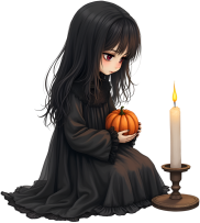 Darkhairedgothicgirlsitting emote for Discord