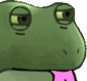 FrogeWorryStareLick emote for Discord
