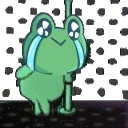 frogShyButFrogHasToFeedHisFamily emote for Discord