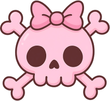 Cutepinkskullwithbow emote for Discord