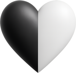 Blackwhiteheart emote for Discord