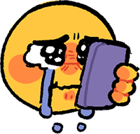 cryinglookingatphone emote for Discord