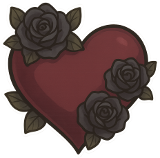 Redblackroseheart emote for Discord