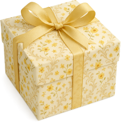 Whiteyellowfloralgiftbox emote for Discord