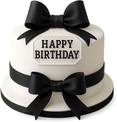 Blackwhitebirthdaycake emote for Discord