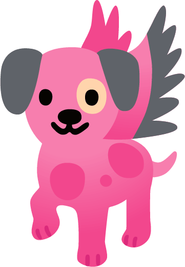 Pinkangeldog emote for Discord