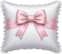 Whitesilkpillowwithlightpinkbow emote for Discord