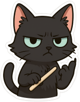 Angryblackcat emote for Discord