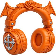Orangegothicheadphones emote for Discord