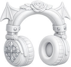 Whitegothicheadphones emote for Discord