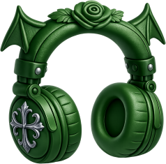 Greengothicheadphones emote for Discord
