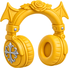 Yellowgothicheadphones emote for Discord