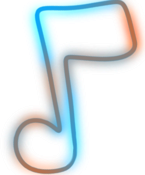 MusicNote_BlueOrange emote for Discord