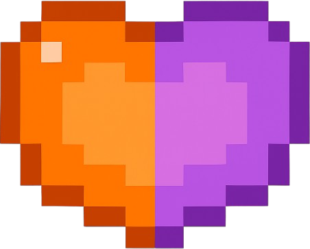 purpleorangeheart emote for Discord