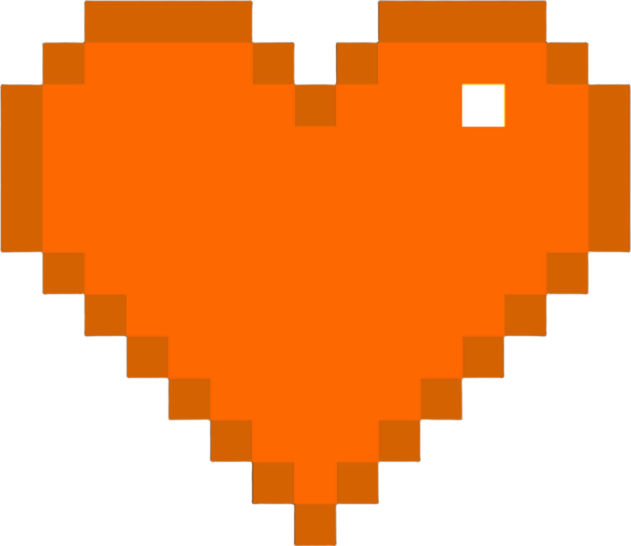 PixelHeartOrange emote for Discord