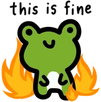 ThisIsFineFrog emote for Discord