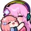 akheeraHuggingChiika emote for Discord