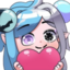 aquwaLoveBlackMouth emote for Discord