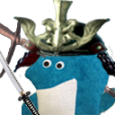 BlueGuyWithASekiroRunGoing static emote for Discord, Twitch and Slack