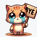 ByeCat static emote for Discord, Twitch and Slack