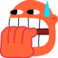 FaceOrangeBitingNails emote for Discord