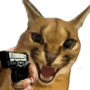 FloppaPointingGun static emote for Discord, Twitch and Slack