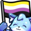 FoxxNonbinaryFlag emote for Discord