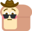 flushedSunglassesYeehawLoaf emote for Discord