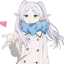 frierenKiss static emote for Discord, Twitch and Slack