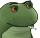 FrogeSmokesJoint static emote for Discord, Twitch and Slack