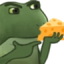 FrogCheeseThink static emote for Discord, Twitch and Slack